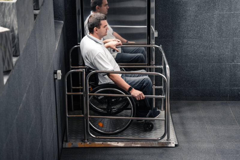 The special elevator for the person with a physical disabilities